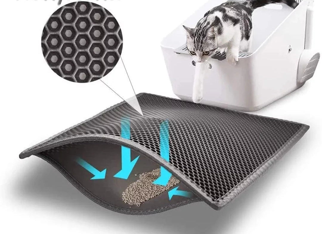 Cat Litter Trapping Mat, Waterproof Honeycomb Sifting Extra Easy Clean